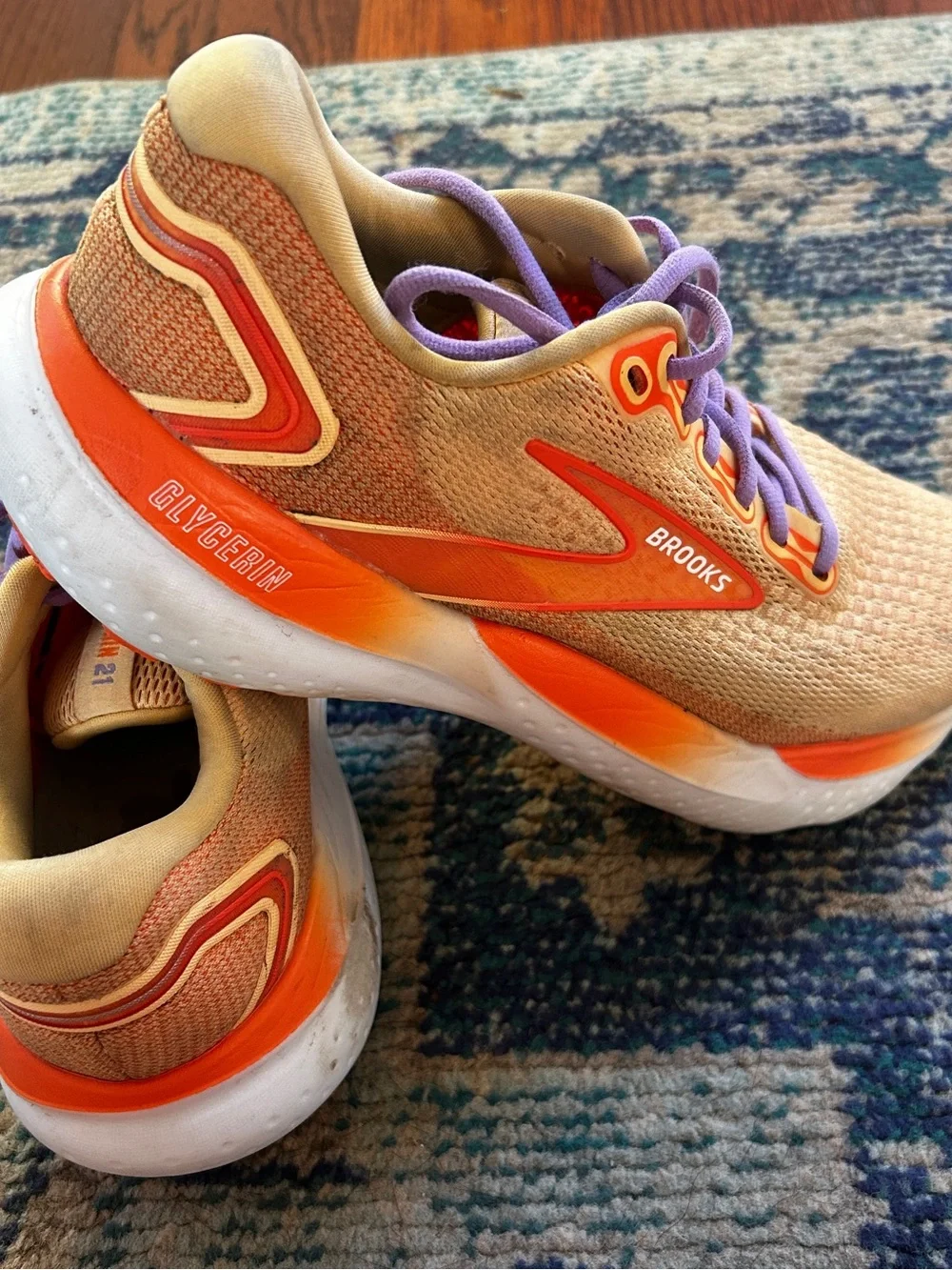 Brooks Glycerin 21 Women’s Size 10 Running Shoes Orange Purple